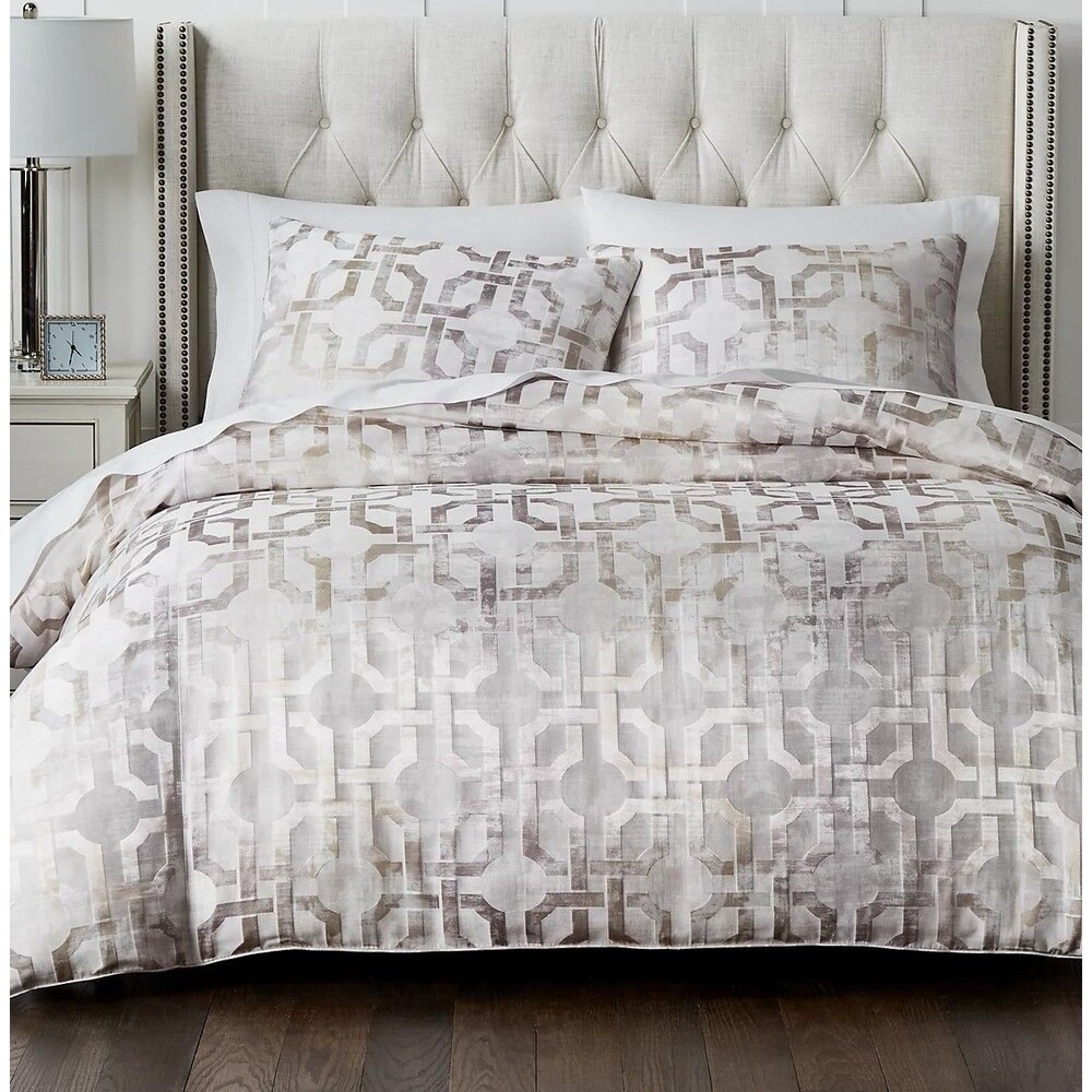 Hotel Collection Luxury Fresco 3Pc Queen Duvet Cover Set Gold Jacquard